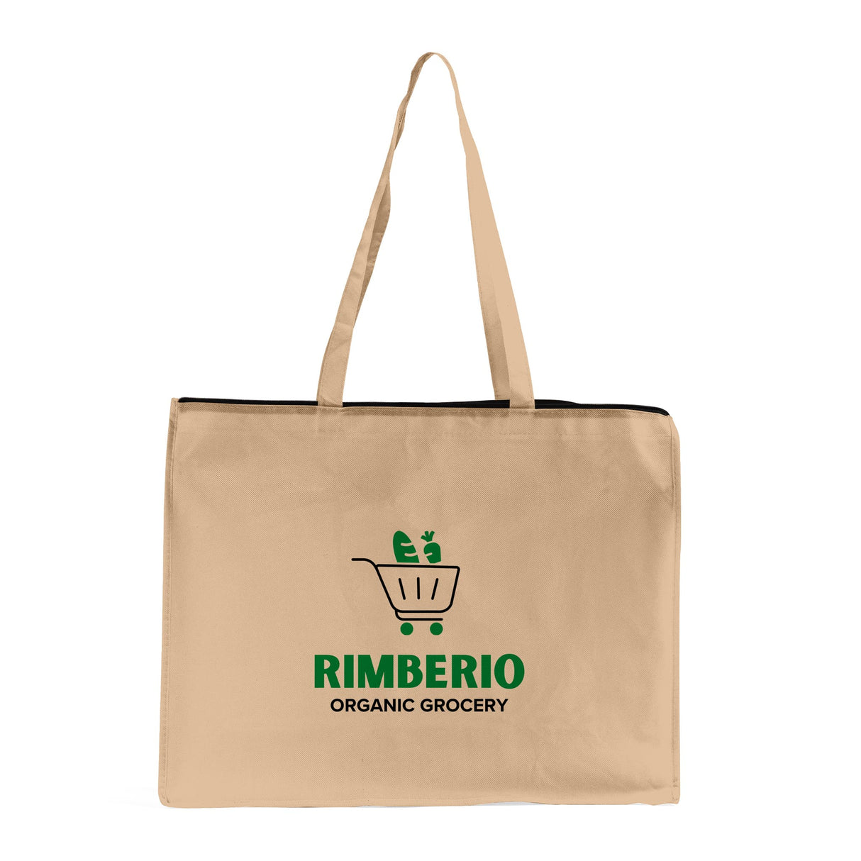 Zippered Large Custom Shopping Tote Bags - Your Logo Tote Bags