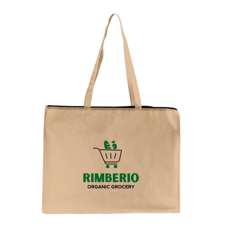 Zippered Large Custom Shopping Tote Bags - Your Logo Tote Bags