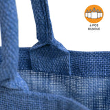 6 ct Large Burlap Shopping Bags / Reusable Jute Totes - By Bundle