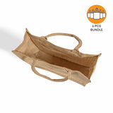 6 ct Large Burlap Shopping Bags / Reusable Jute Totes - By Bundle