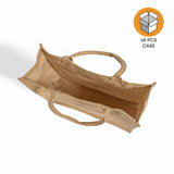 48 ct Large Burlap Shopping Bags / Reusable Jute Totes - By Case