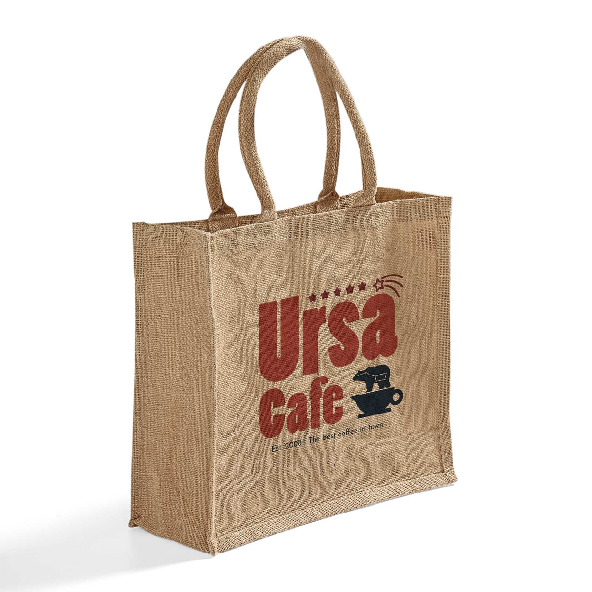 Large Burlap Shopping Tote Bags - Customized Logo Jute Tote Bags - TJ889