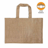 6 ct Extra Large Jute - Burlap Shopping Tote Bags - TJ879 - By Bundle
