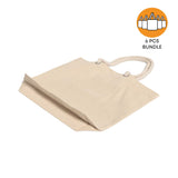 6 ct Large Canvas Beach Tote Bag with Fancy Rope Handles - By Bundle