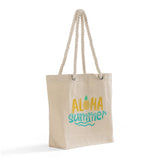 Customized Canvas Beach Fancy Rope Handles Tote Bag - Personalized Tote Bags With Your Logo - RP200