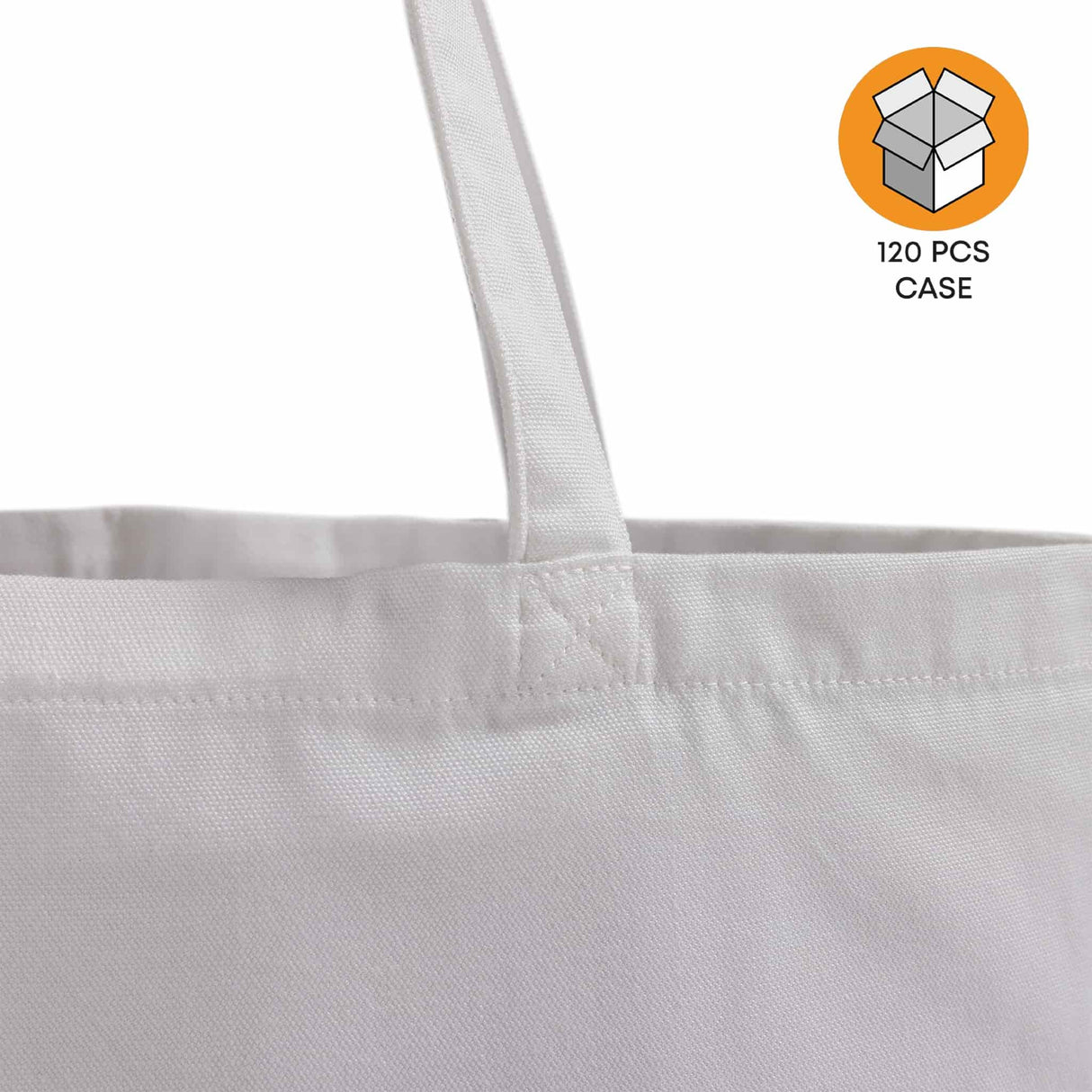120 ct Large 100% Polyester Canvas Sublimation Tote Bags White - By Case