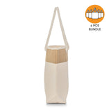 6 ct Large Fancy Canvas Rope Tote Bag - By Bundle
