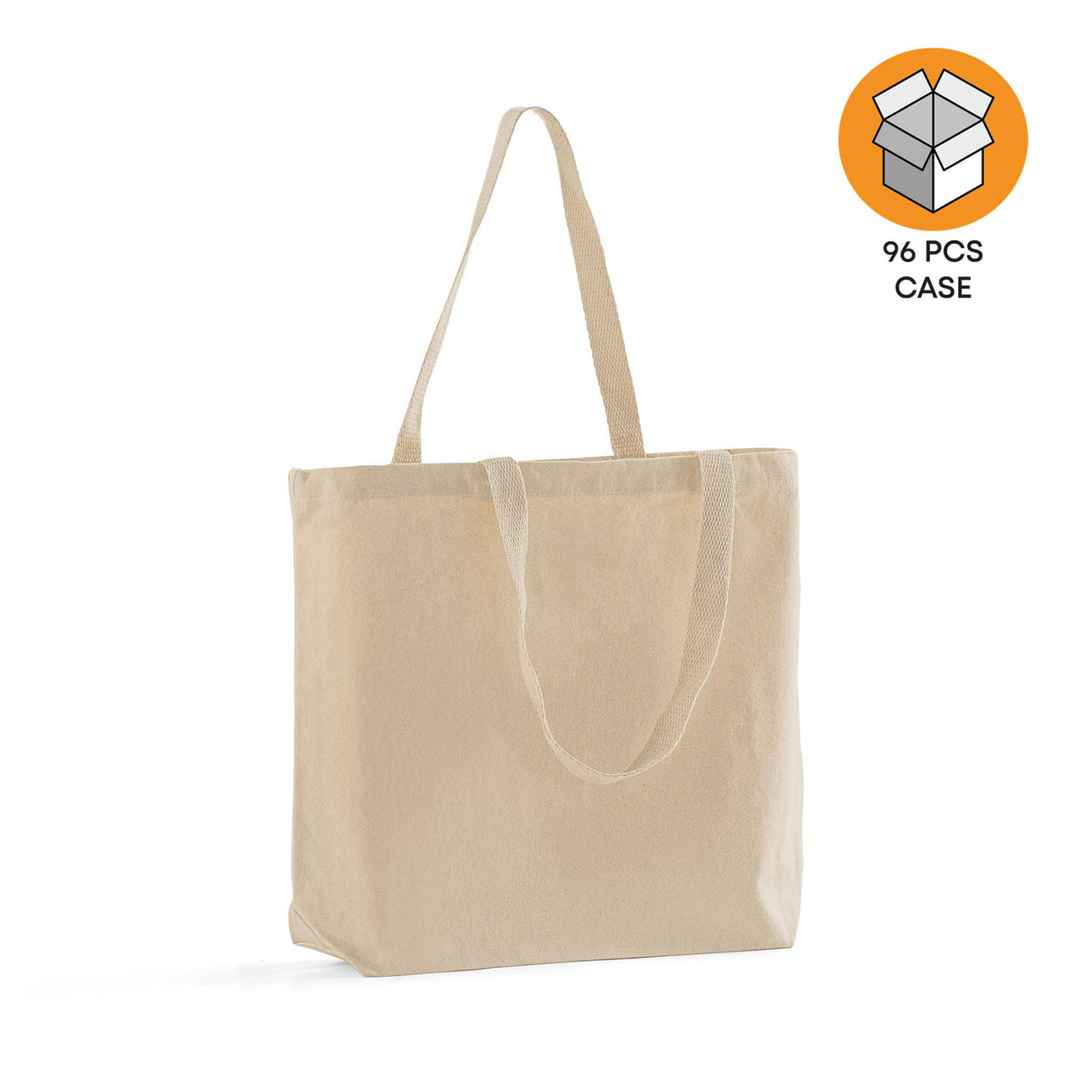 96 ct Med/Large Canvas Wholesale Tote Bag with Long Handles - By Case