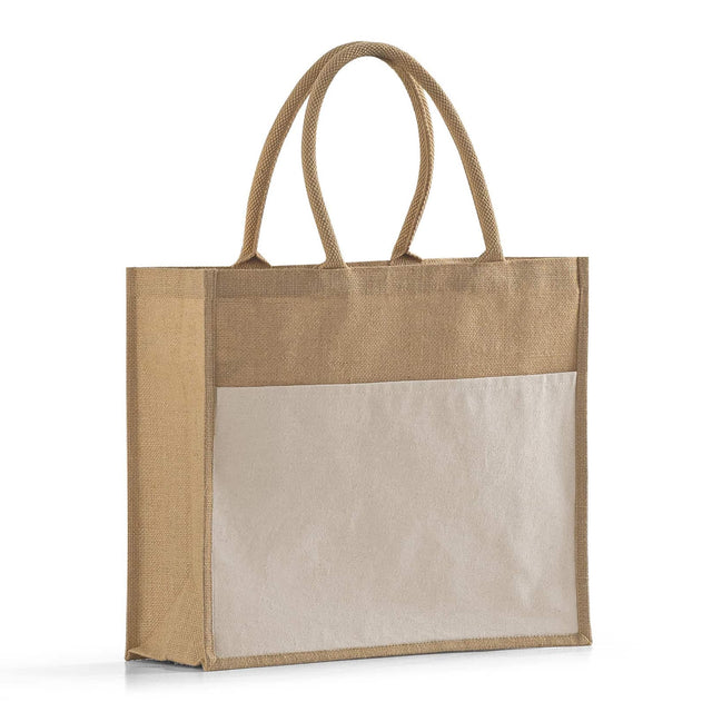 Large Easy Print Jute Tote Bag