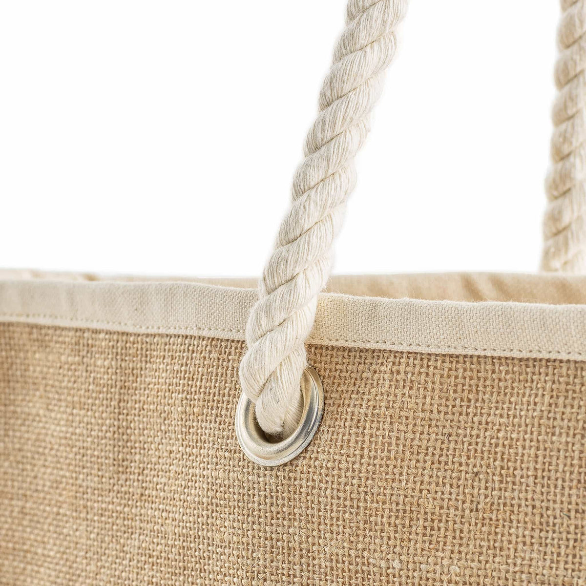 Canas Rope Closeout Large Fancy Canvas Rope Tote Bag - RJ260