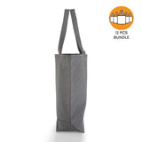 12 ct Large Recycled Cotton Canvas Tote Bags w/Gusset - By Dozen