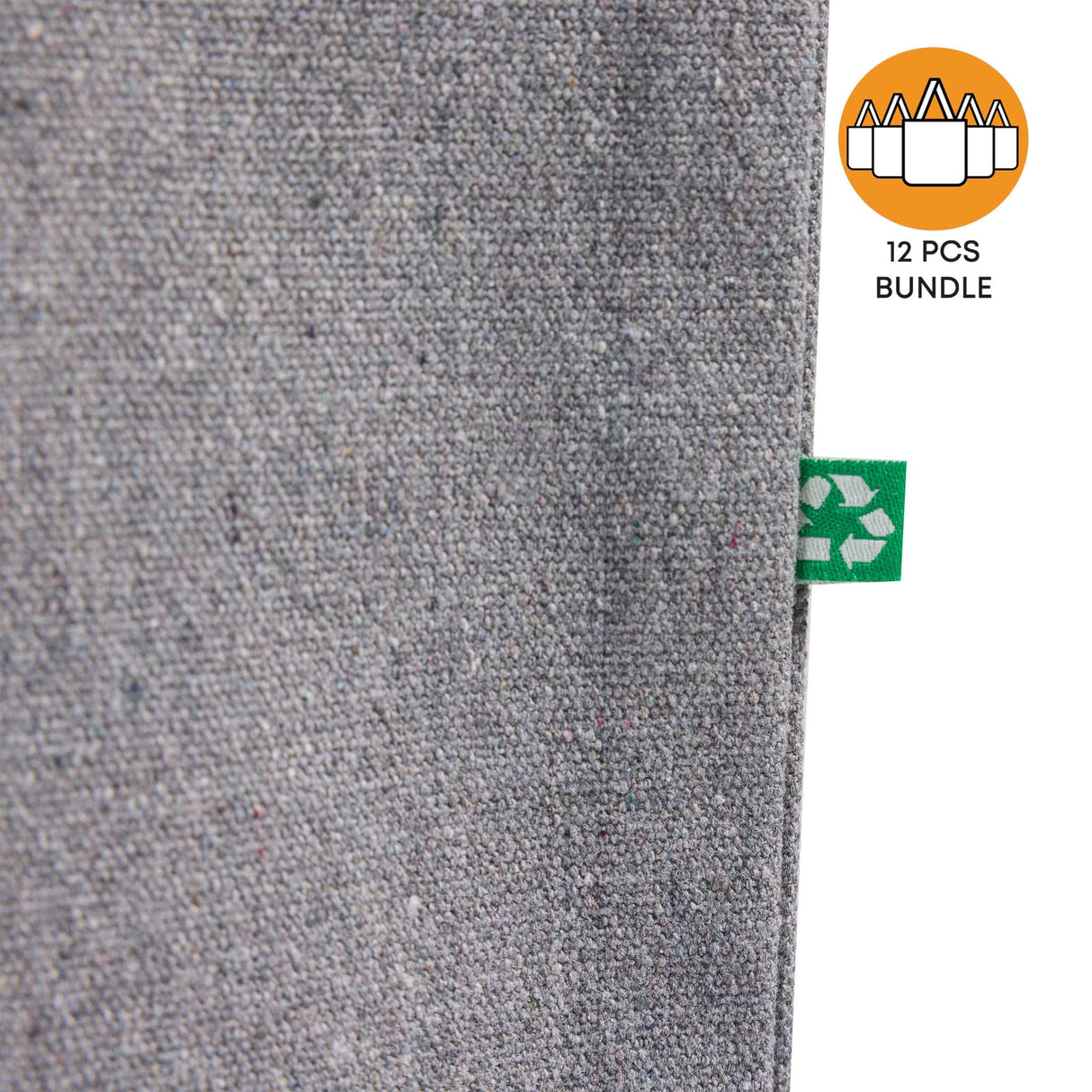 12 ct Large Recycled Cotton Canvas Tote Bags w/Gusset - By Dozen