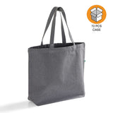 72 ct Large Recycled Cotton Canvas Tote Bags w/Gusset - By Case