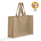 48 ct Extra Large Jute - Burlap Shopping Tote Bags - TJ879 - Case