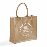 Large Burlap Shopping Tote Bags - Customized Logo Jute Tote Bags - TJ889