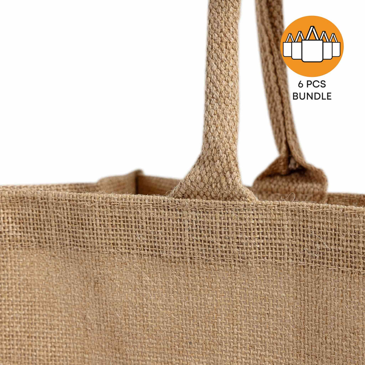 6 ct Large Burlap Shopping Bags / Reusable Jute Totes - By Bundle