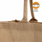 6 ct Large Burlap Shopping Bags / Reusable Jute Totes - By Bundle