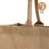 48 ct Large Burlap Shopping Bags / Reusable Jute Totes - By Case