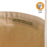 72 ct Large Recycled Cotton Canvas Tote Bags w/Gusset - By Case
