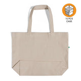 72 ct Large Recycled Cotton Canvas Tote Bags w/Gusset - By Case