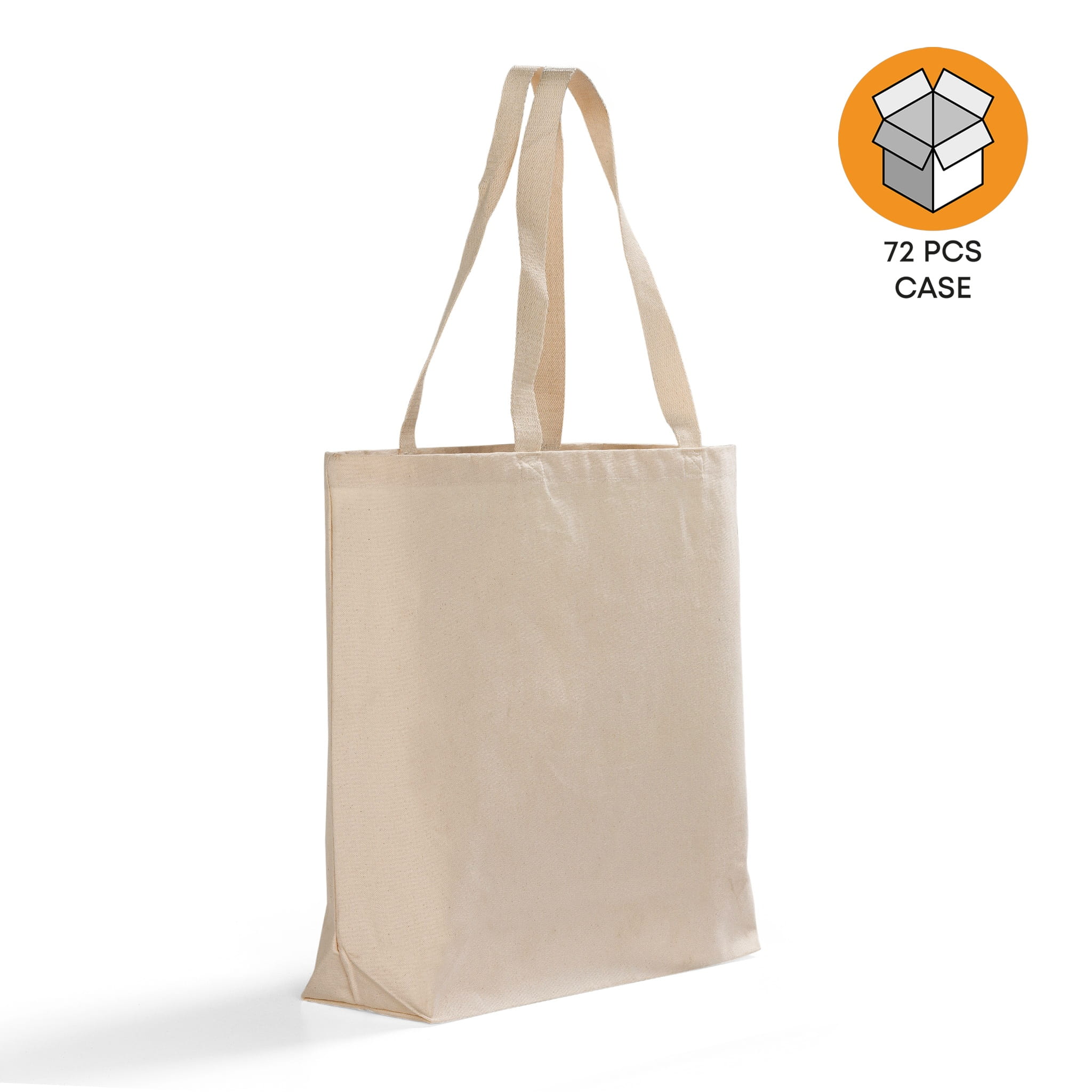 72 ct - 20 in Large Organic Canvas Shopping Tote Bags - By Case