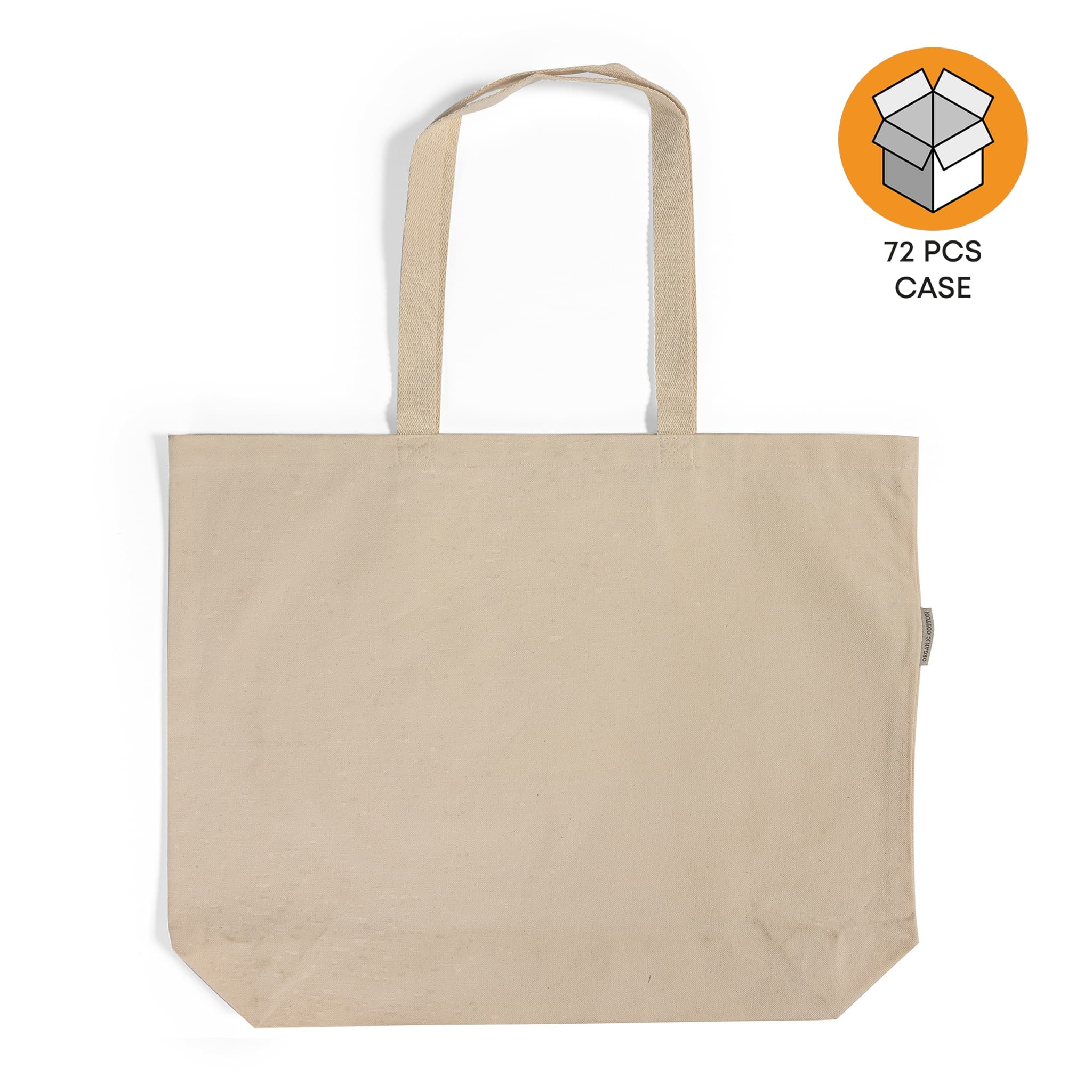 バッグ LOGO CANVAS TOTE BAG / NATURAL large-organic-shopping-totebag