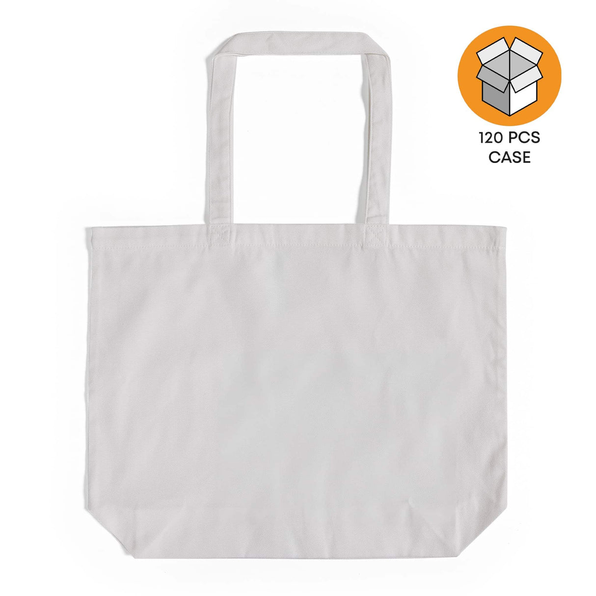 120 ct Large 100% Polyester Canvas Sublimation Tote Bags White - By Case