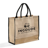 Large Reusable Jute Blend Tote Bags Customized - Personalized Large Reusable Jute Tote Bags With Your Logo - TJ913