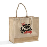Large Reusable Jute Blend Tote Bags Customized - Personalized Large Reusable Jute Tote Bags With Your Logo - TJ913