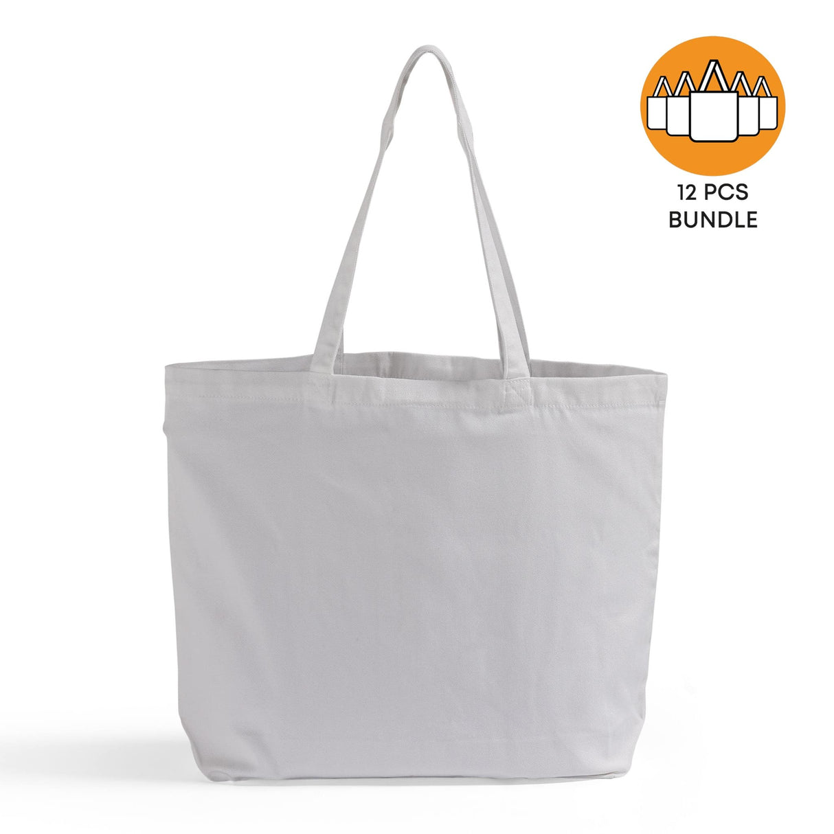 12 ct Large 100% Polyester Canvas Sublimation Tote Bags White - By Dozen