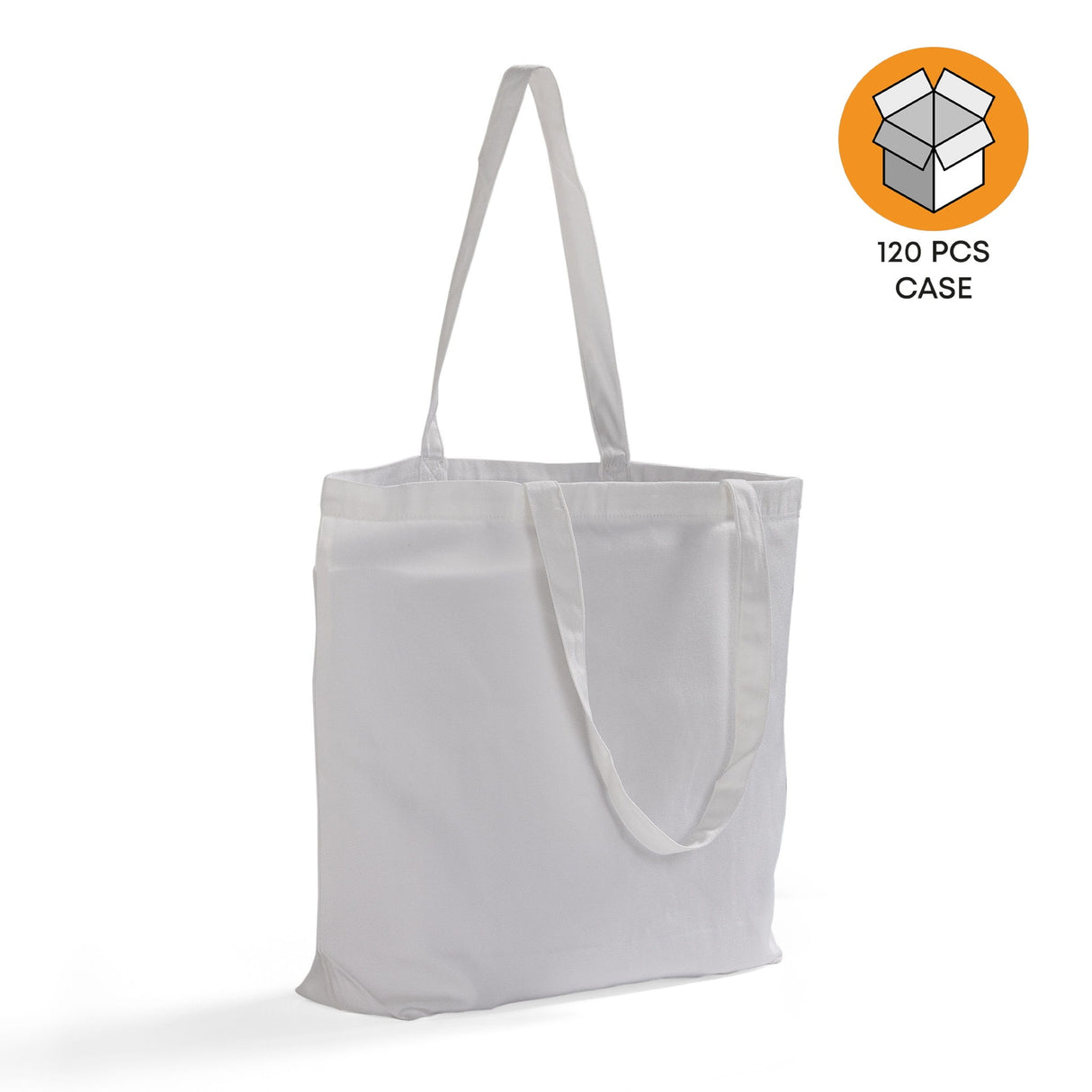 120 ct Large 100% Polyester Canvas Sublimation Tote Bags White - By Case