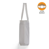 12 ct Large 100% Polyester Canvas Sublimation Tote Bags White - By Dozen