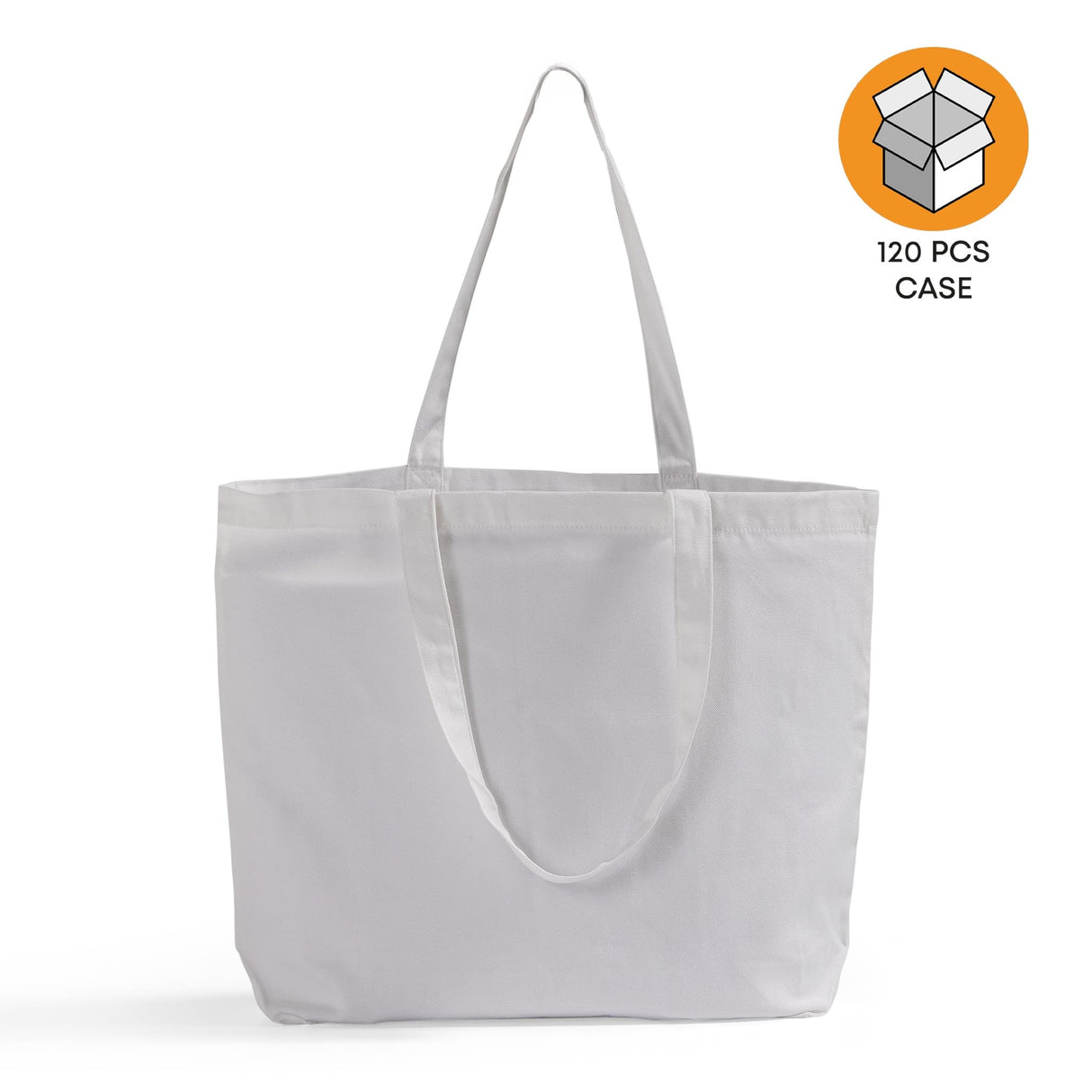 120 ct Large 100% Polyester Canvas Sublimation Tote Bags White - By Case