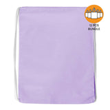 12 ct Economical Sport Cotton Drawstring Bag Cinch Packs - By Dozen