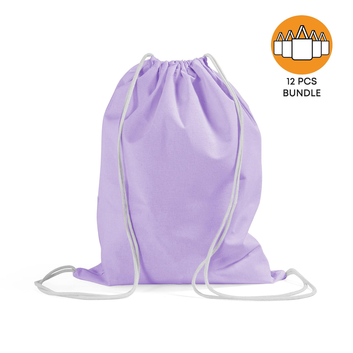 12 ct Economical Sport Cotton Drawstring Bag Cinch Packs - By Dozen