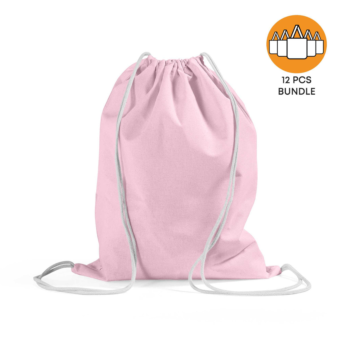 12 ct Economical Sport Cotton Drawstring Bag Cinch Packs - By Dozen