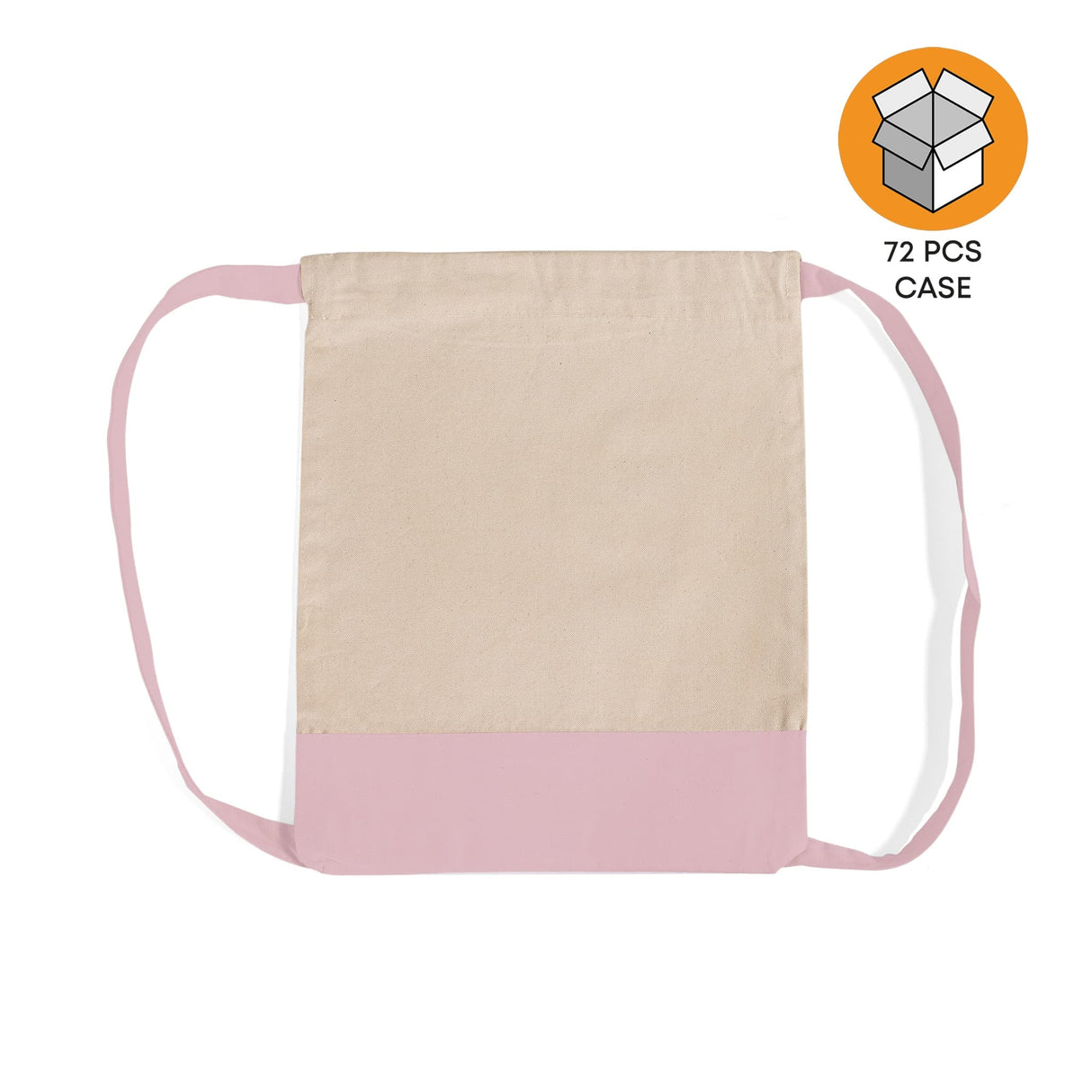 72 ct Two Tone Canvas Sport Backpacks / Wholesale Drawstring Bags - By Case