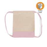 72 ct Two Tone Canvas Sport Backpacks / Wholesale Drawstring Bags - By Case