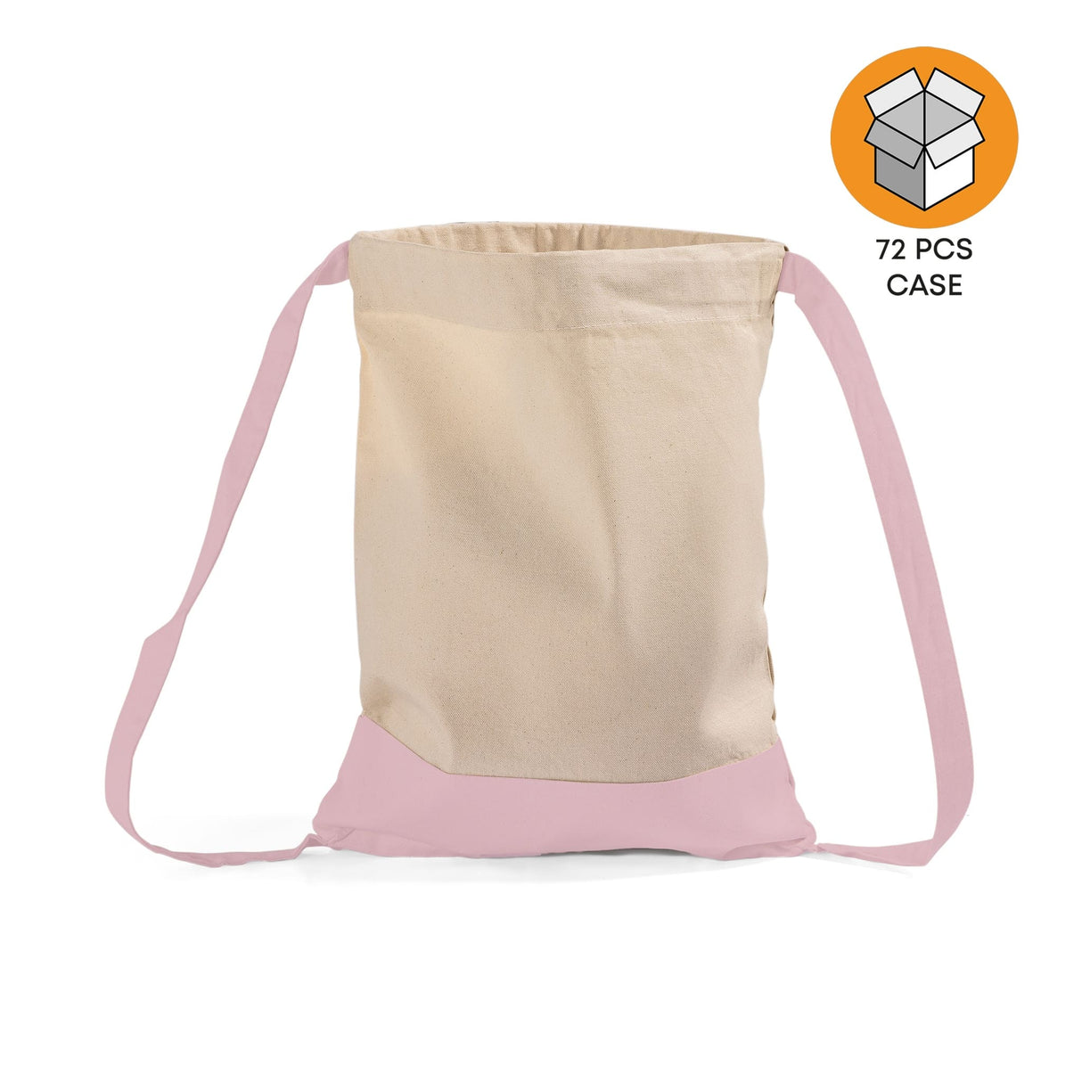 72 ct Two Tone Canvas Sport Backpacks / Wholesale Drawstring Bags - By Case