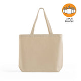 12 ct Med/Large Canvas Wholesale Tote Bag with Long Handles - By Dozen