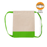 12 ct Two Tone Canvas Sport Backpacks / Wholesale Drawstring Bags - By Dozen