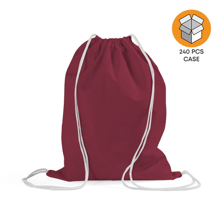 240 ct Economical Sport Cotton Drawstring Bag Cinch Packs - By Case
