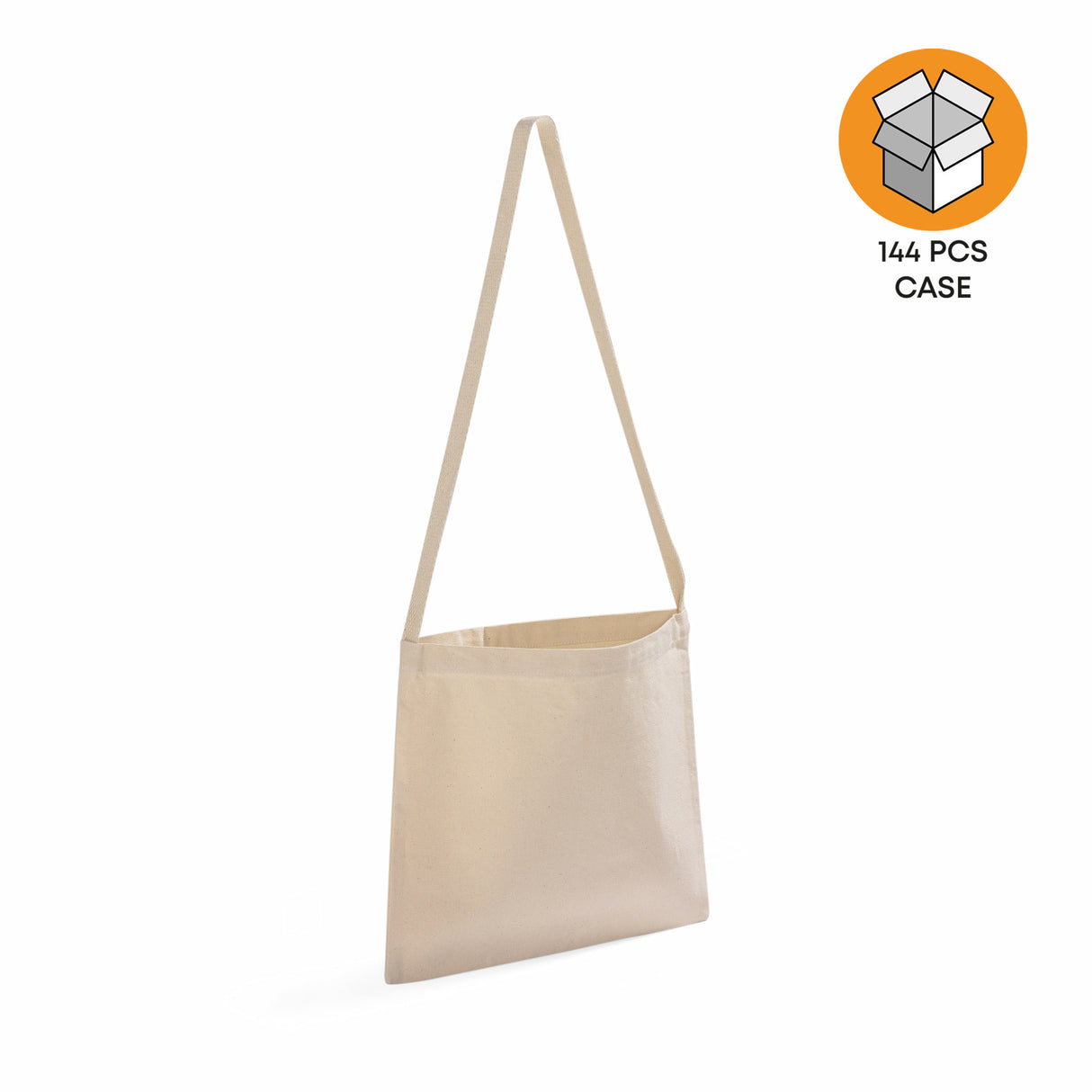 144 ct Small Messenger Canvas Tote Bag with Long Straps - By Case