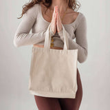 medium square canvas tote model