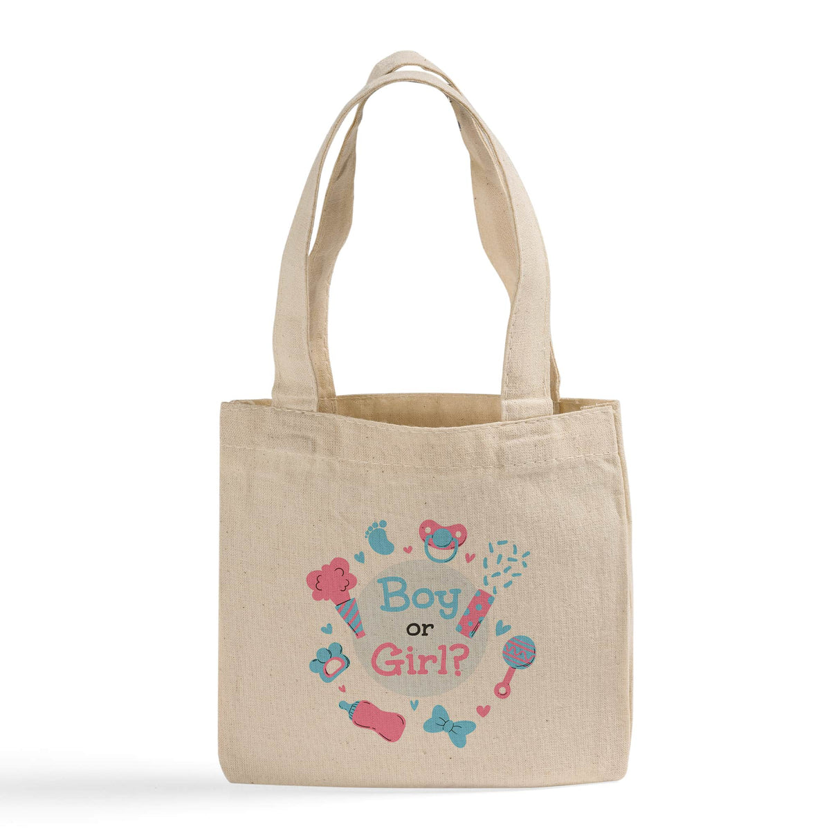 6 in Mini Custom Tote Bags 100% Cotton - Personalized Gift Tote Bags