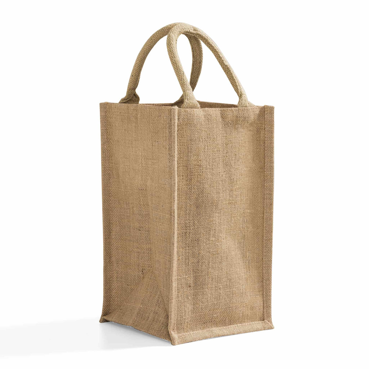natural burlap four bottle wine bag