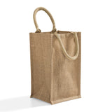 natural jute burlap wine tote bag