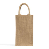 natural jute two bottle wine bag
