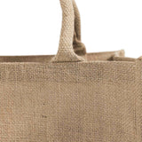 natural jute wine bag handle detail