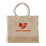 Large Reusable Jute Blend Tote Bags Customized - Personalized Large Reusable Jute Tote Bags With Your Logo - TJ913